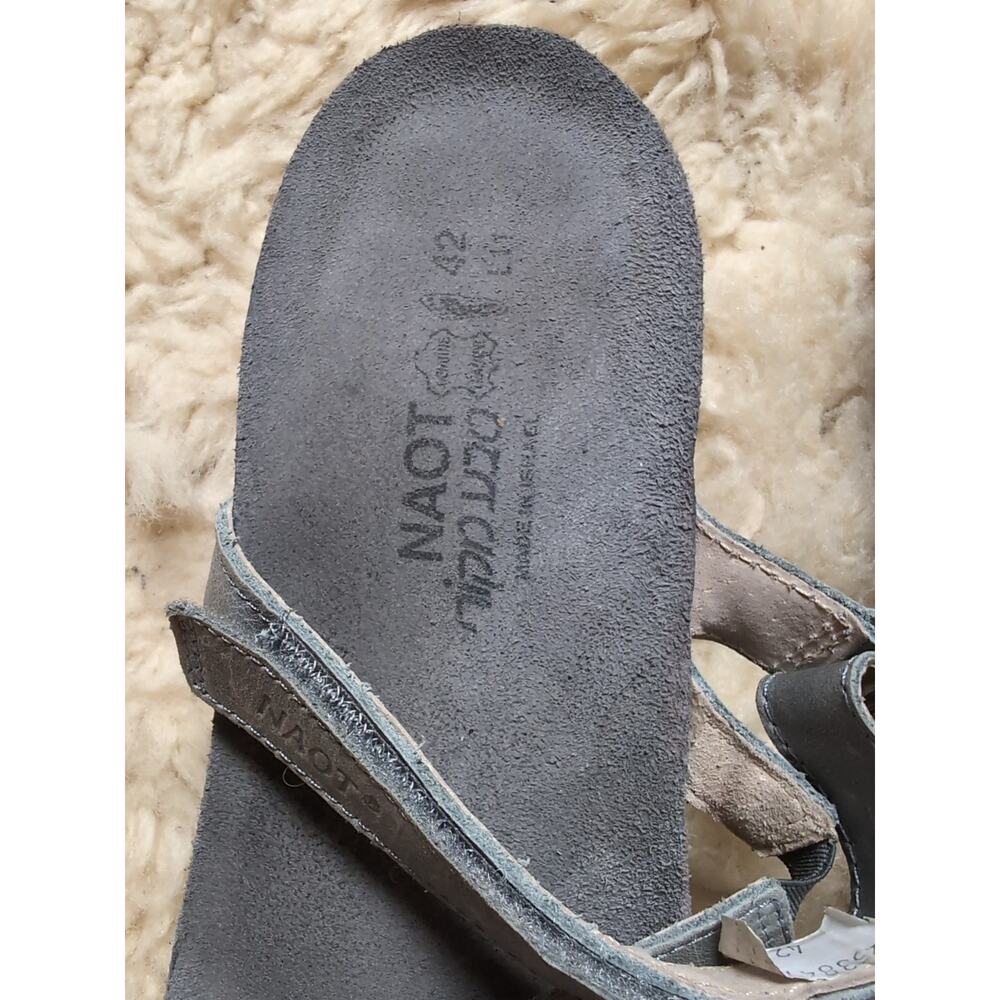 NAOT Womens Gabriela Slide Wedge Sandals Size 11 / 42 Gray Nubuck Leather Israel - Picture 2 of 12